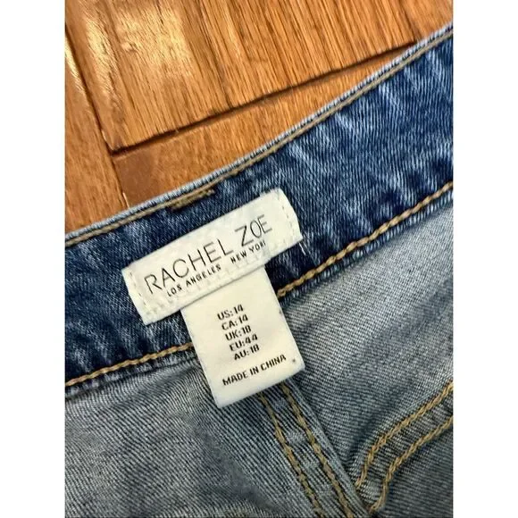 Rachel Zoe high rise wide leg trouser jeans raw hem 14 - Picture 3 of 6